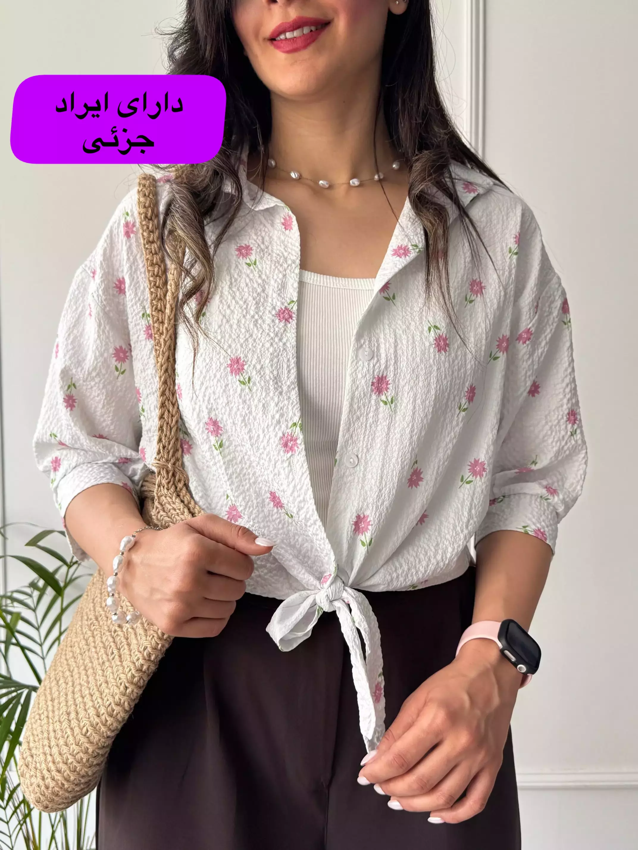 شومیز مانتویی گره ای گلشید ( دارای ایراد جزئی )